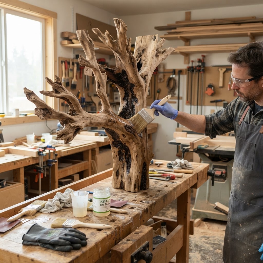 Bespoke Treetop Dendritic Mycelium-Infused Sculptural Bookcase — step 3