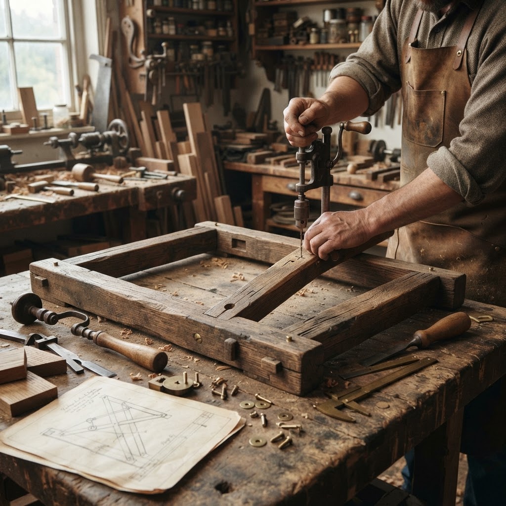 Vintage Patinated Copper Victorian Telegraphic Pantograph Seed Tracer — step 1