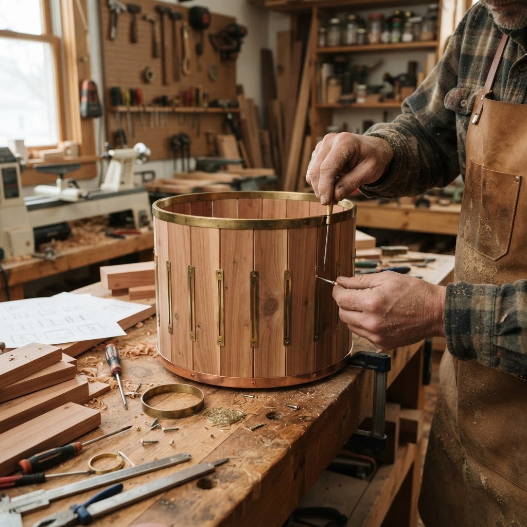 Vintage Patinated Copper Victorian Zoetrope Seed Animator — step 1