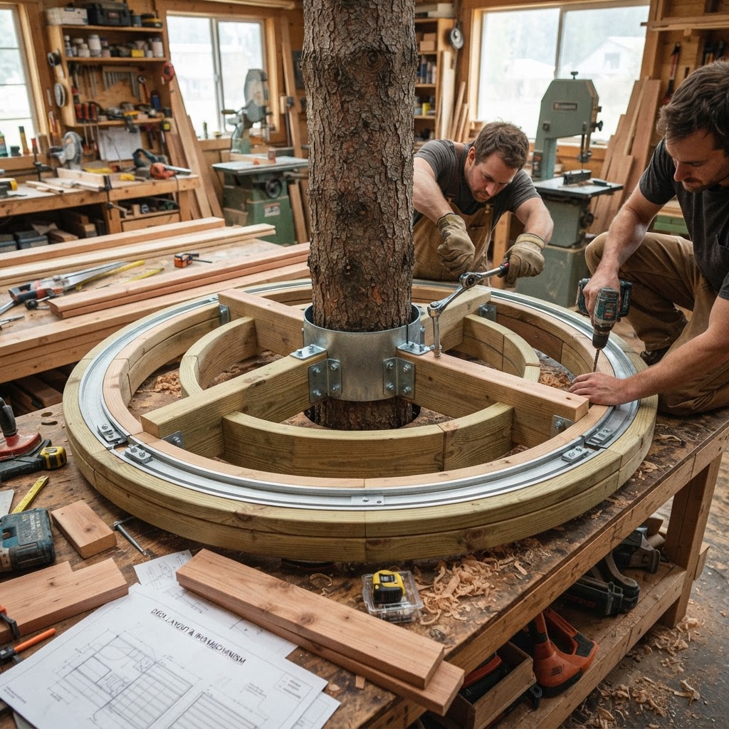 Telescoping Iris-Aperture Treetop Stargazing Deck — step 1