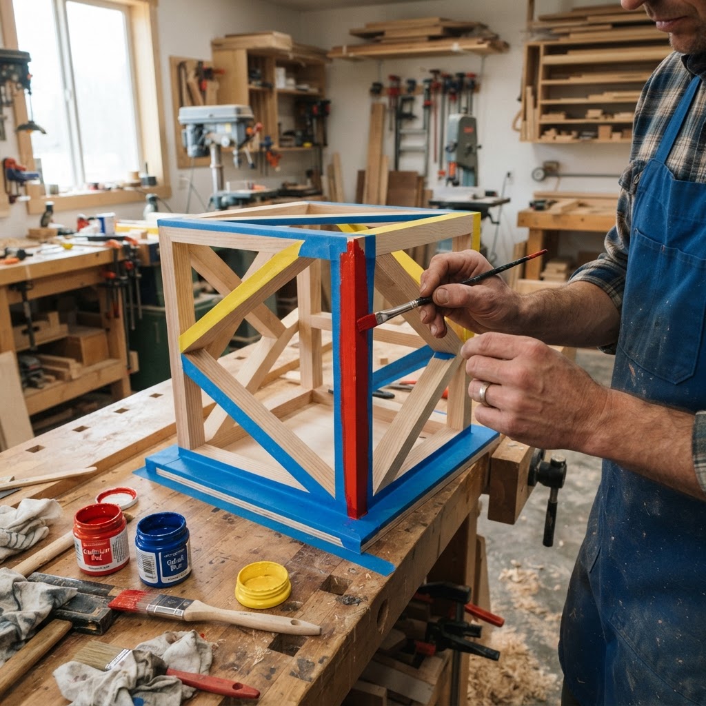 Neon-Accent Bauhaus Geometric Seed Cube — step 3