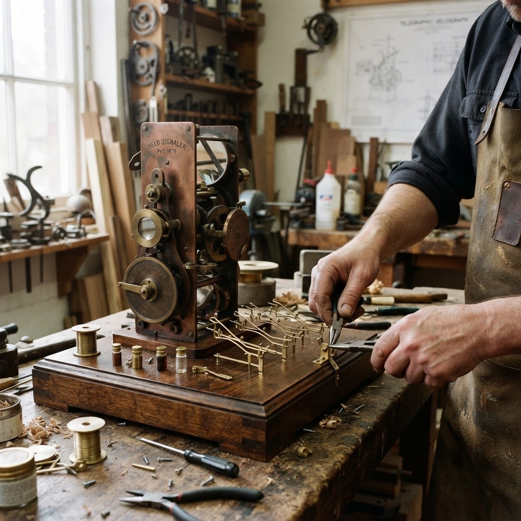 Vintage Patinated Copper Victorian Telegraphic Heliograph Seed Signaler — step 4