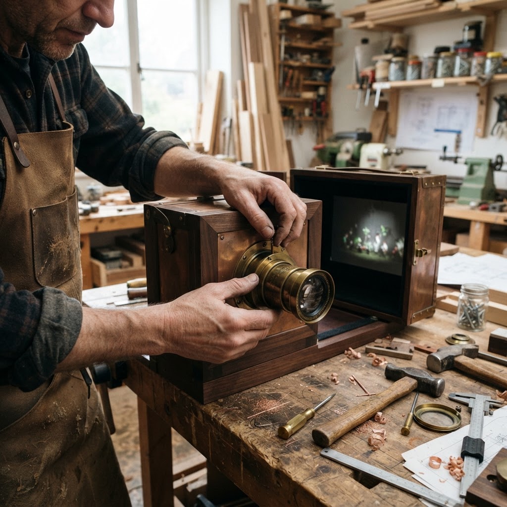 Vintage Patinated Copper Victorian Camera Obscura Seed Projector — step 2