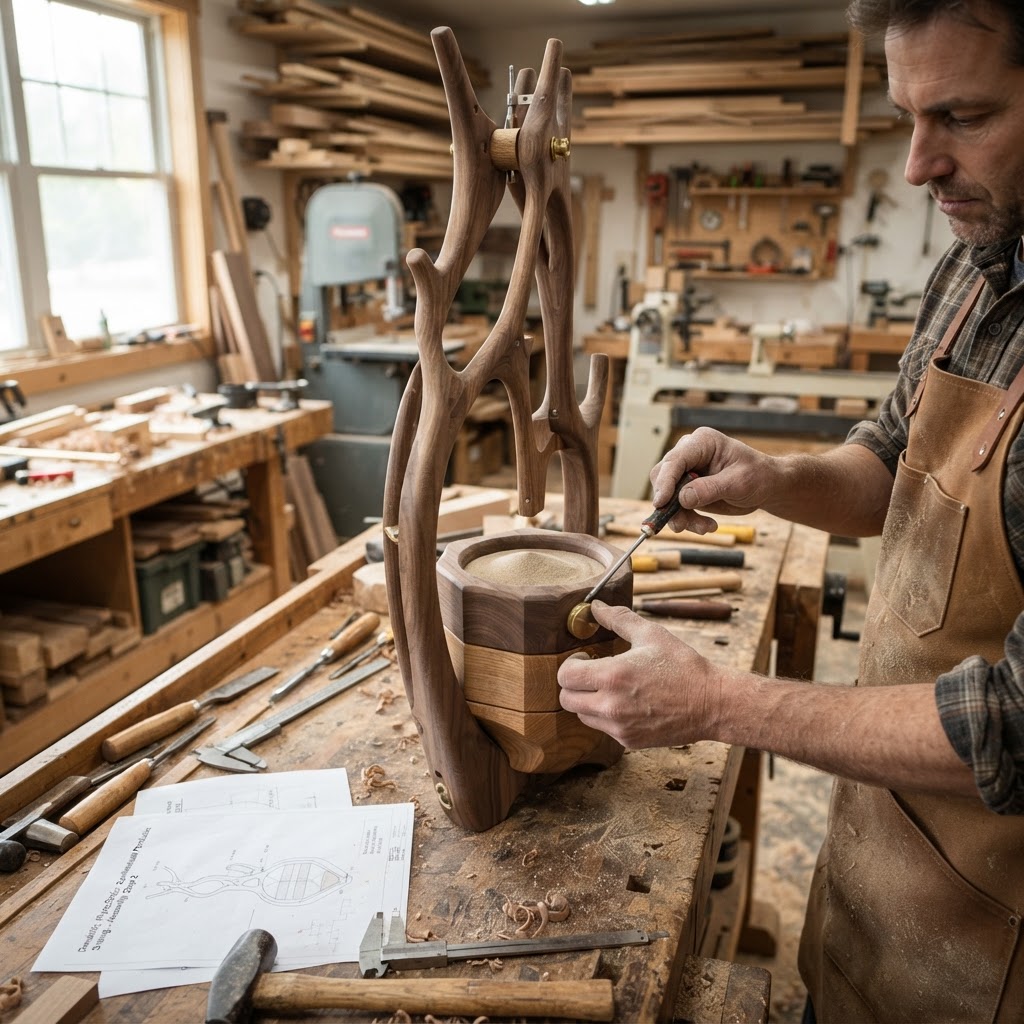 Bespoke Treetop Dendritic Phyto-Static Gravitational Pendulum Swing — step 2
