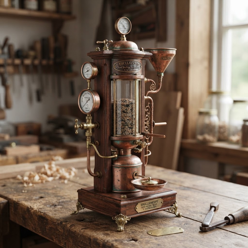 Vintage Patinated Copper Victorian Telegraphic Ebullioscope Seed Boiling-Point-Gauge