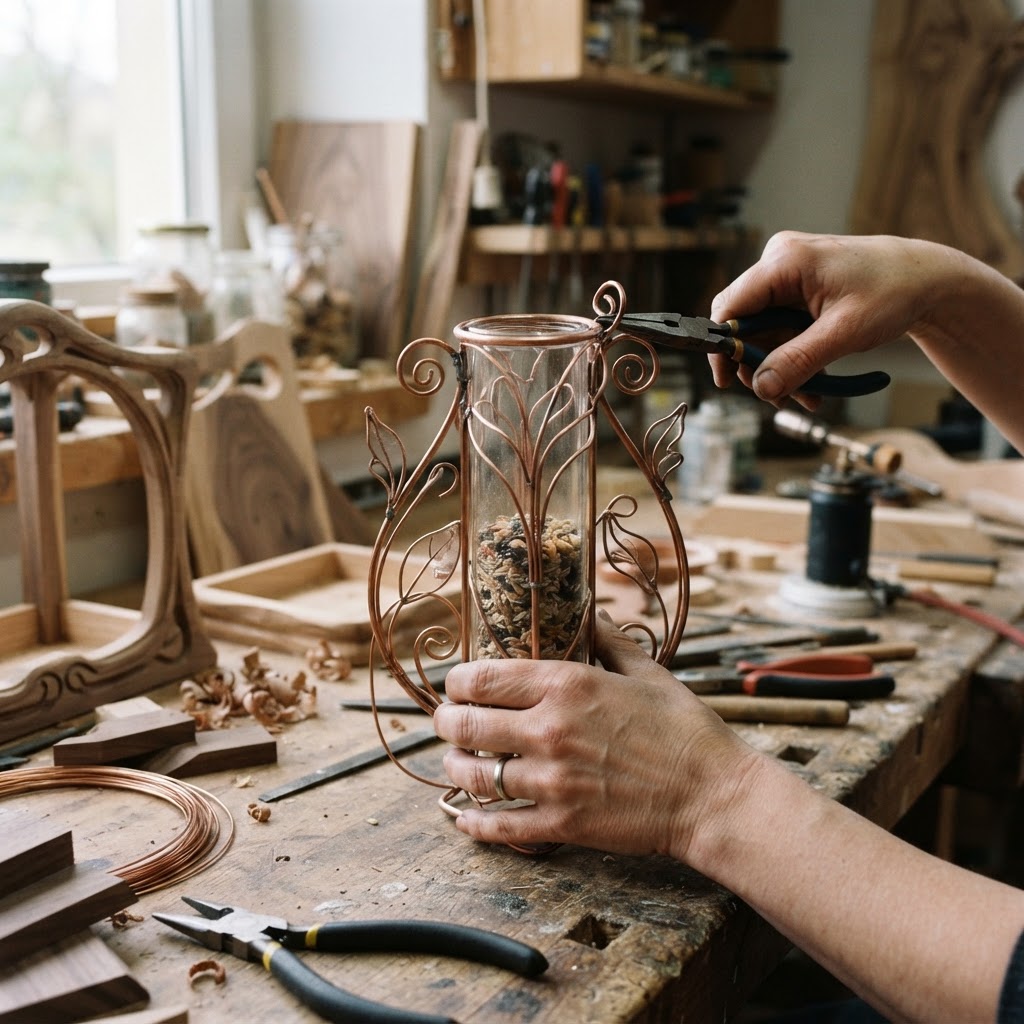Suspended Kinetic Mobile Art Nouveau Feeder — step 2