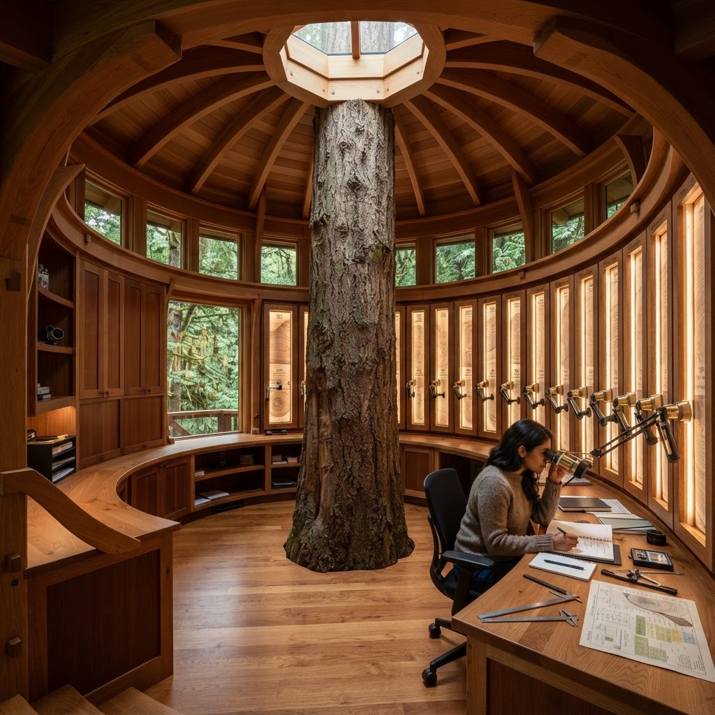 Bespoke Treetop Dendro-Chronological Ring-Study Rotunda