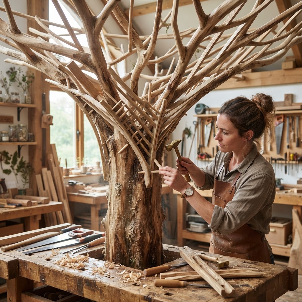 Bespoke Treetop Dendritic Mycelium-Infused Phyto-Tectonic Canopy Cloud-Gatherer — step 2