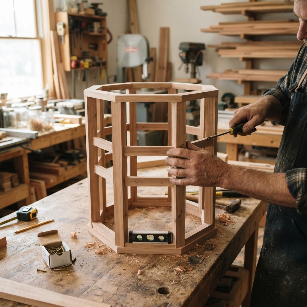Vintage Patinated Copper Accordion Bellows Seed Silo — step 1