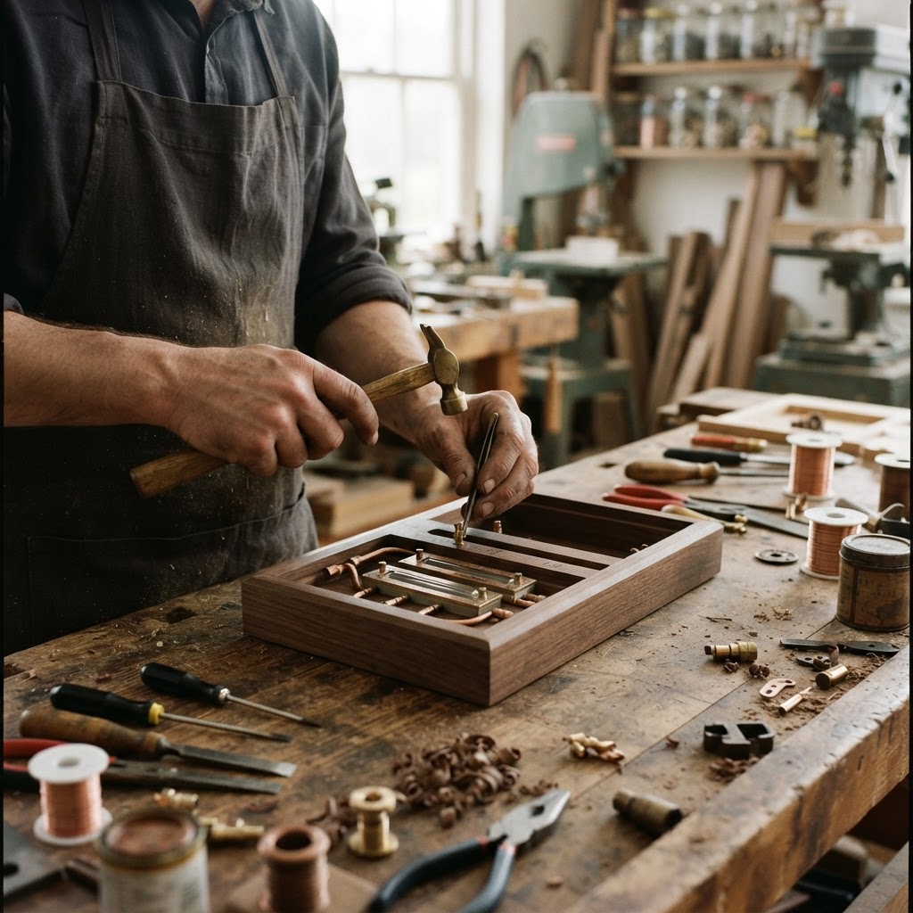 Vintage Patinated Copper Victorian Telegraphic Induction Psychrometer Seed Humidity-Gauge — step 1