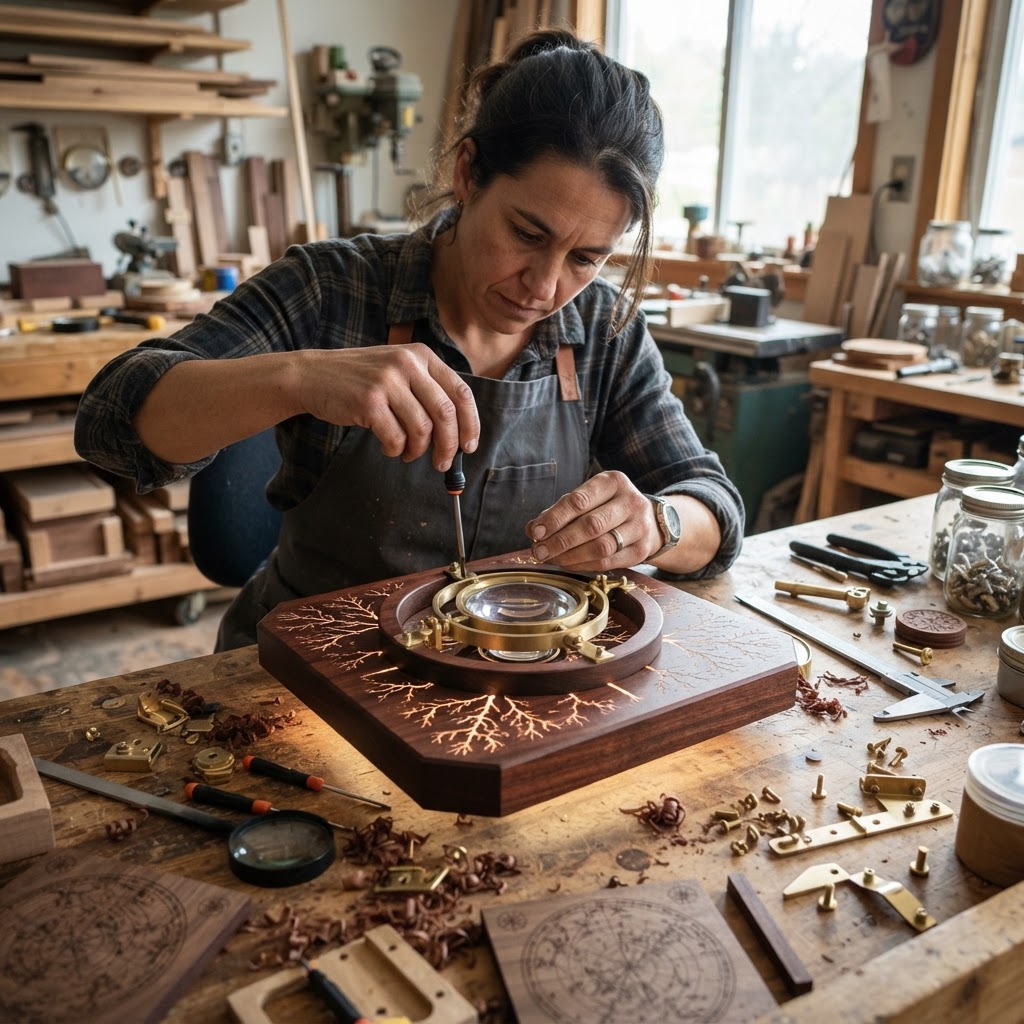 Bespoke Treetop Dendritic Mycelium-Infused Phyto-Magnetic Canopy Star-Chart Compass — step 3