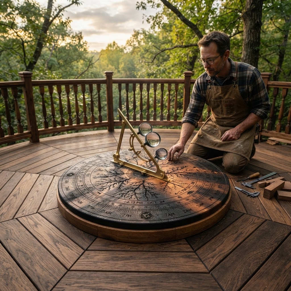 Bespoke Treetop Dendritic Solar-Pyrography Sundial Platform