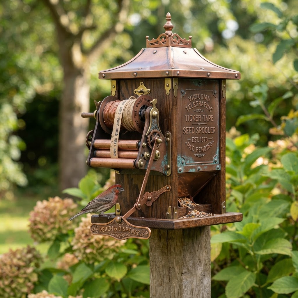 Vintage Patinated Copper Victorian Telegraphic Ticker-Tape Seed Spooler