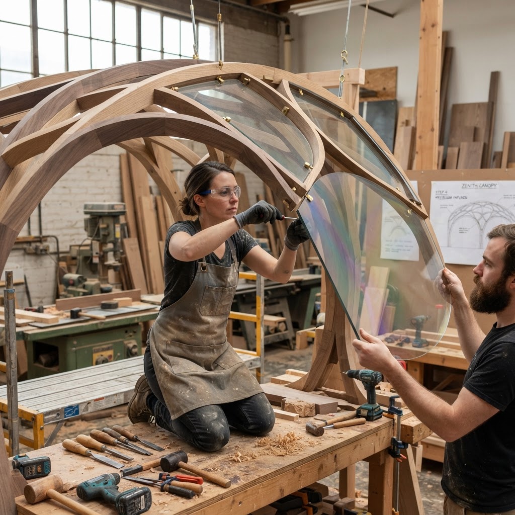 Bespoke Treetop Dendritic Mycelium-Infused Phyto-Scalar Sap-Flow Canopy Zenith-Tracking Reading Nook — step 4