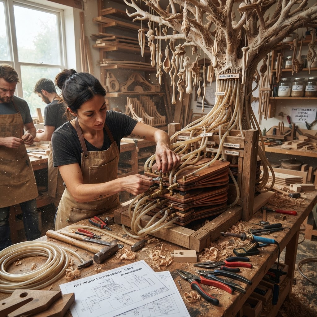 Bespoke Treetop Dendritic Mycelium-Infused Phyto-Pneumatic Canopy Wind-Chime Organ — step 3