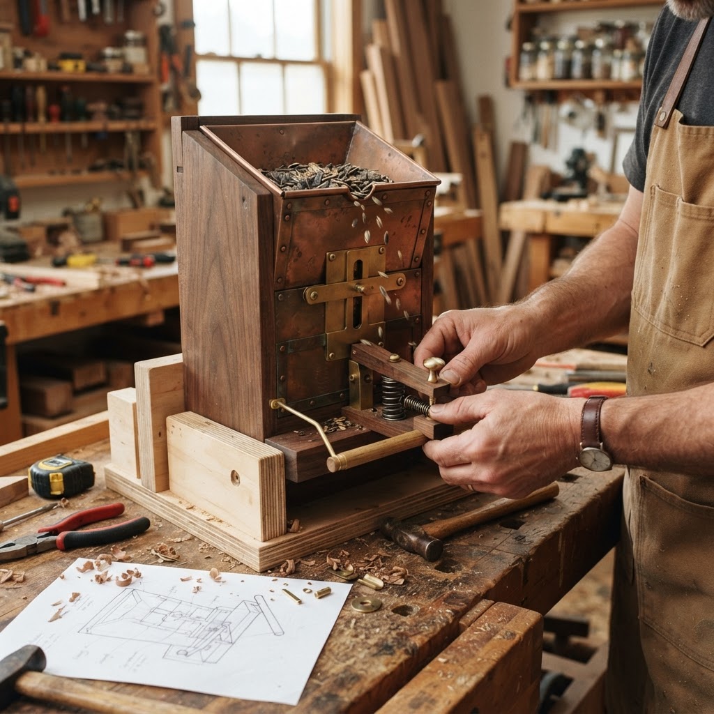 Vintage Patinated Copper Victorian Telegraphic Morse Code Seed Station — step 3
