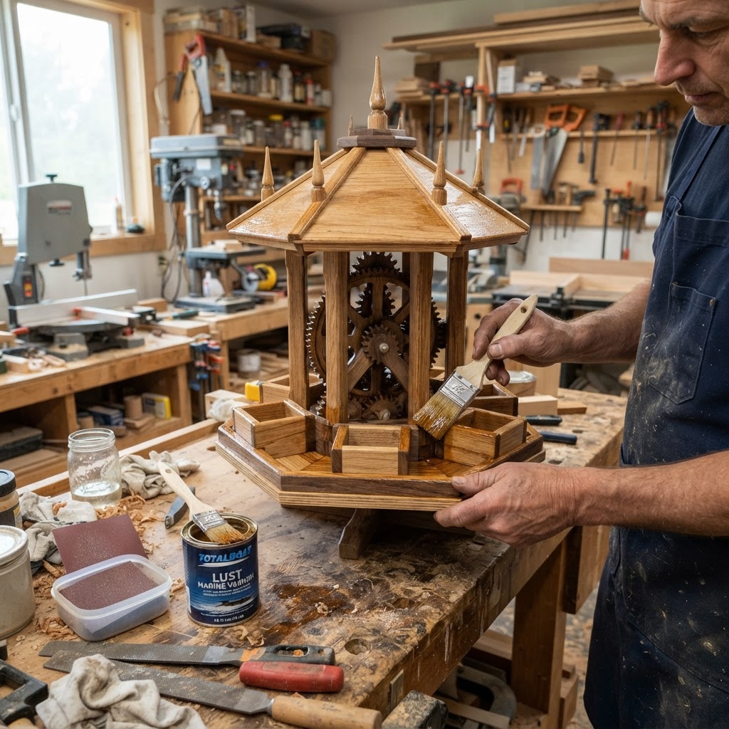Clockwork Gear-Driven Carousel Bird Feeder — step 4
