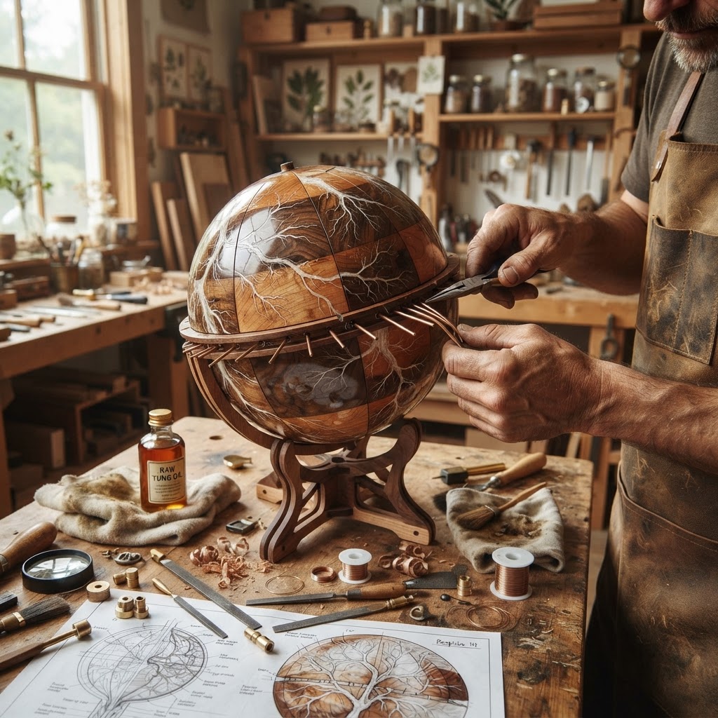 Bespoke Treetop Dendritic Mycelium-Infused Phyto-Kinetic Canopy Sap-Flow Cartography Globe — step 4