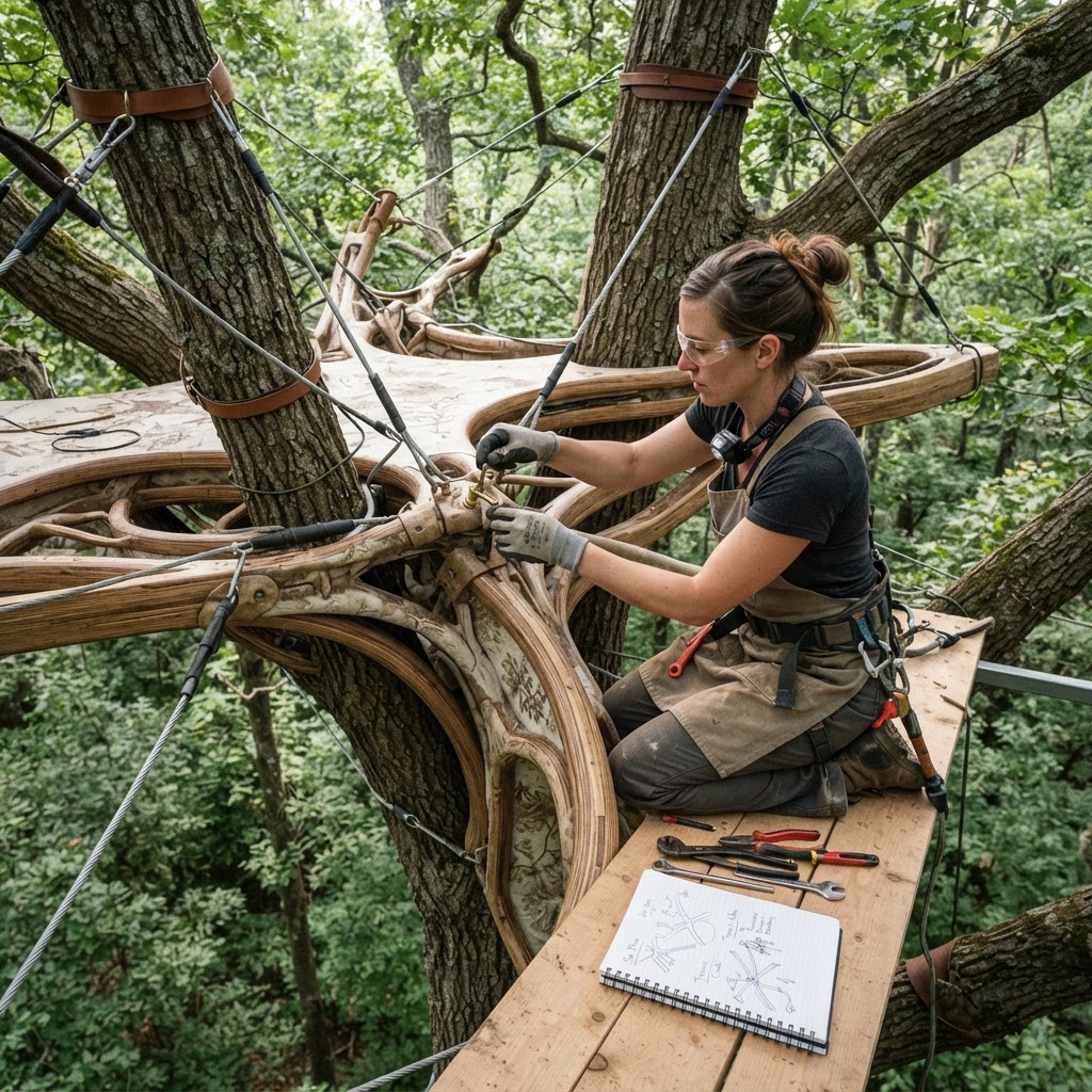 Bespoke Treetop Dendritic Mycelium-Infused Phyto-Entropic Sap-Flow Canopy Zenith-Oriented Meditation Plinth — step 4