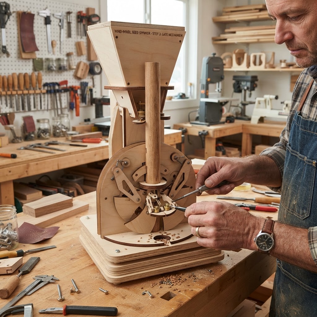 Abstract Kinetic Wind-Whirl Seed Spinner — step 3