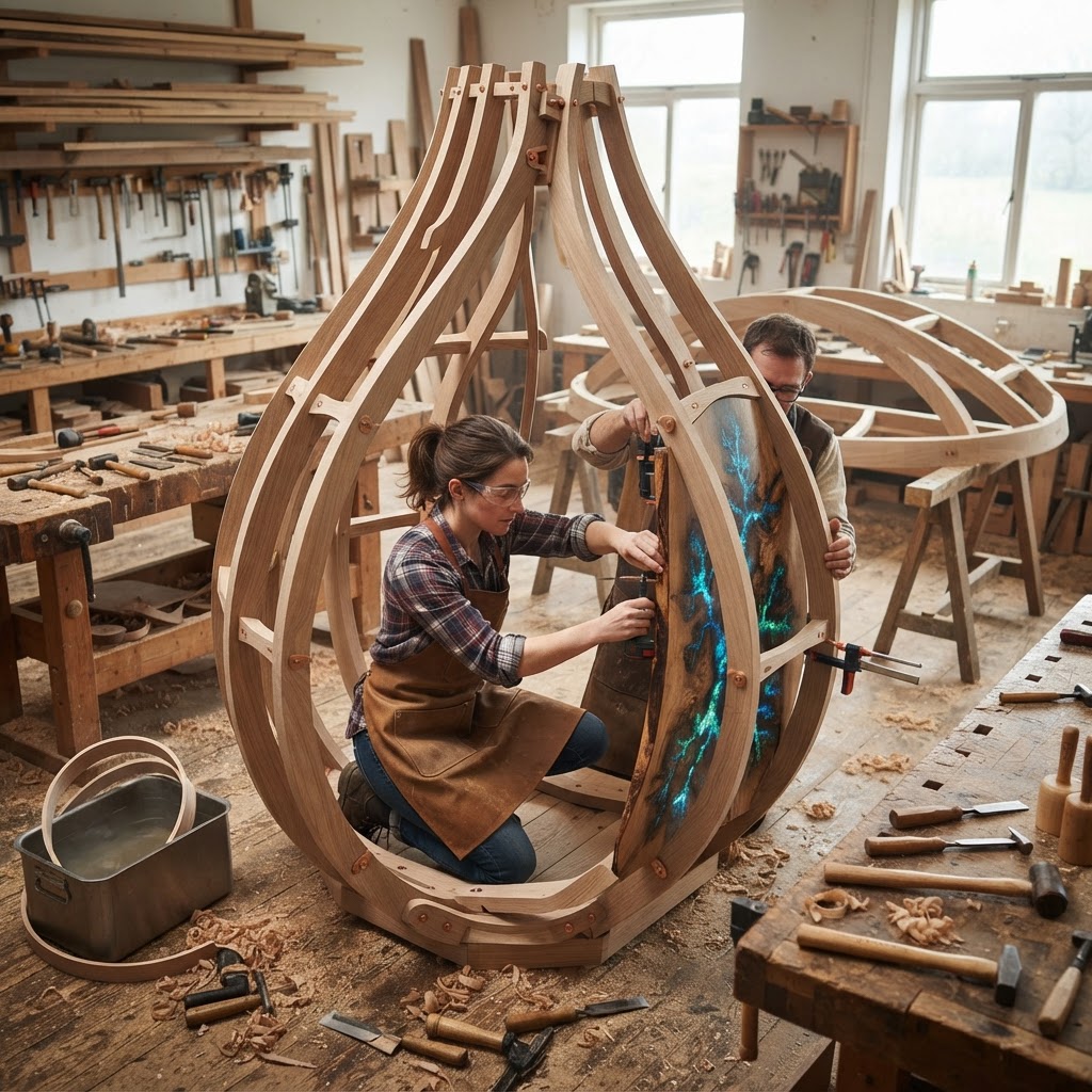 Bespoke Treetop Fractal-Fracture Resin Reading Nook — step 3