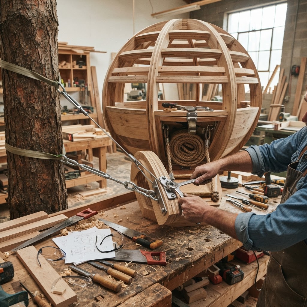Hollow-Core Floating Treetop Meditation Sphere — step 4