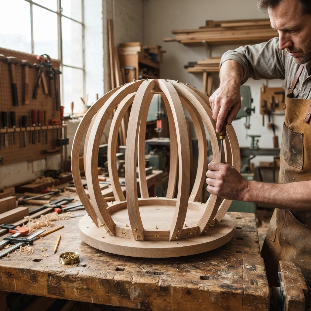Vintage Patinated Copper Diving Bell Seed Chamber — step 1