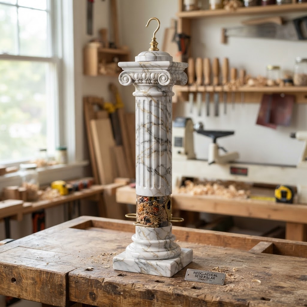 Neoclassical Marbleized Columnar Seed Pillar