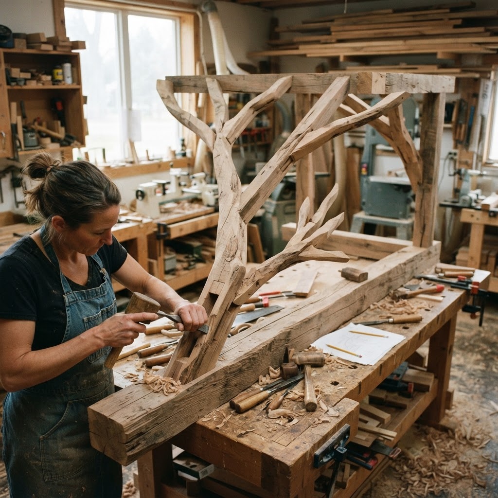 Bespoke Treetop Dendritic Mycelium-Infused Phyto-Luminous Sap-Flow Canopy Bioluminescent Reading Nook — step 1