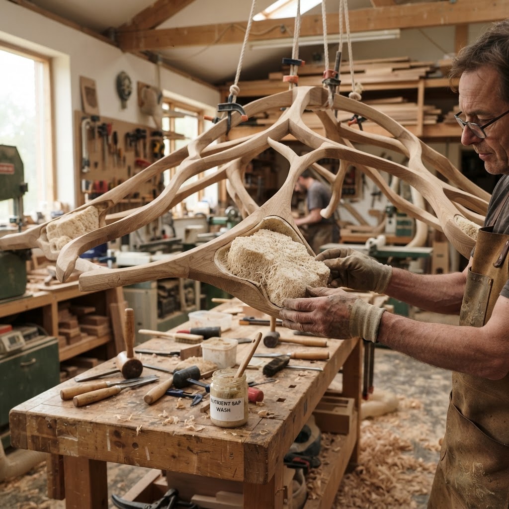 Bespoke Treetop Dendritic Mycelium-Infused Phyto-Volumetric Canopy Aerosol-Capture Chandelier — step 2