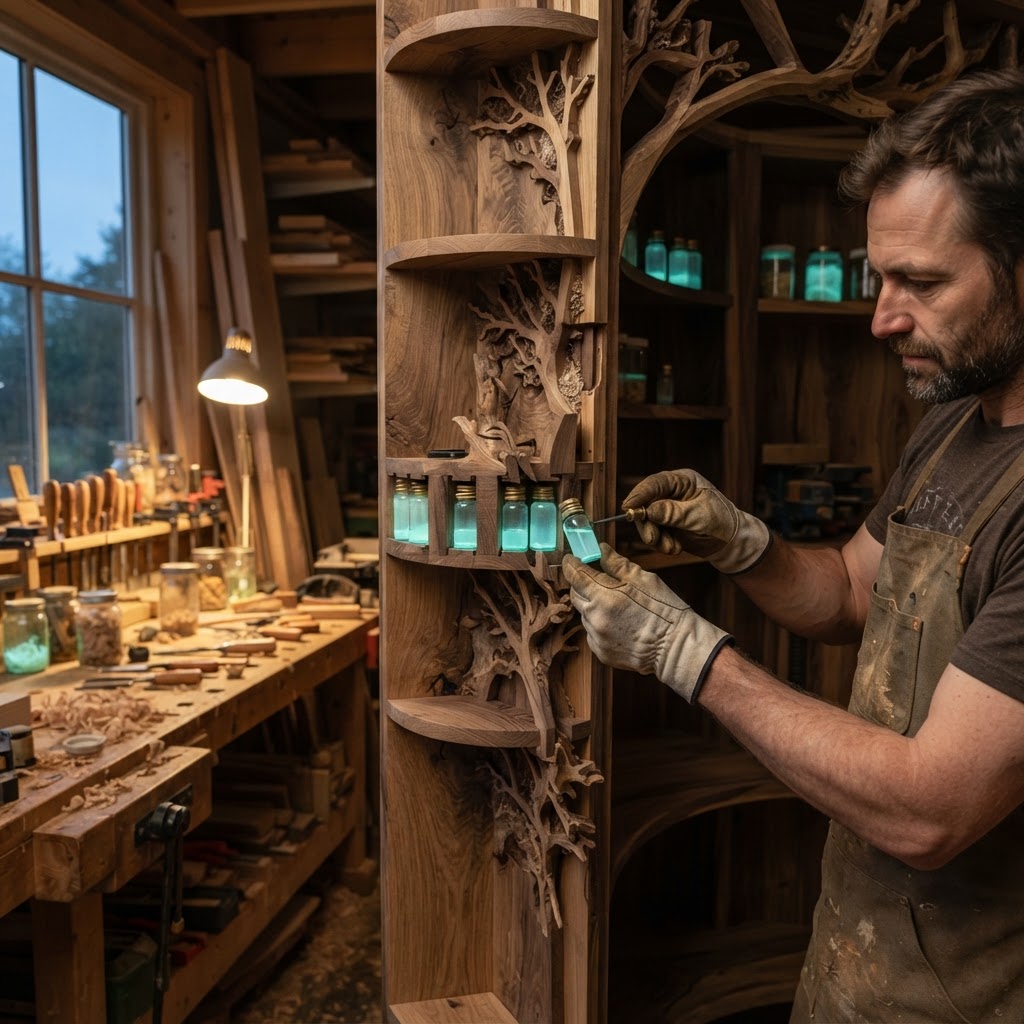 Bespoke Treetop Dendritic Mycelium-Infused Phyto-Luminescent Seed-Vault Archive — step 3