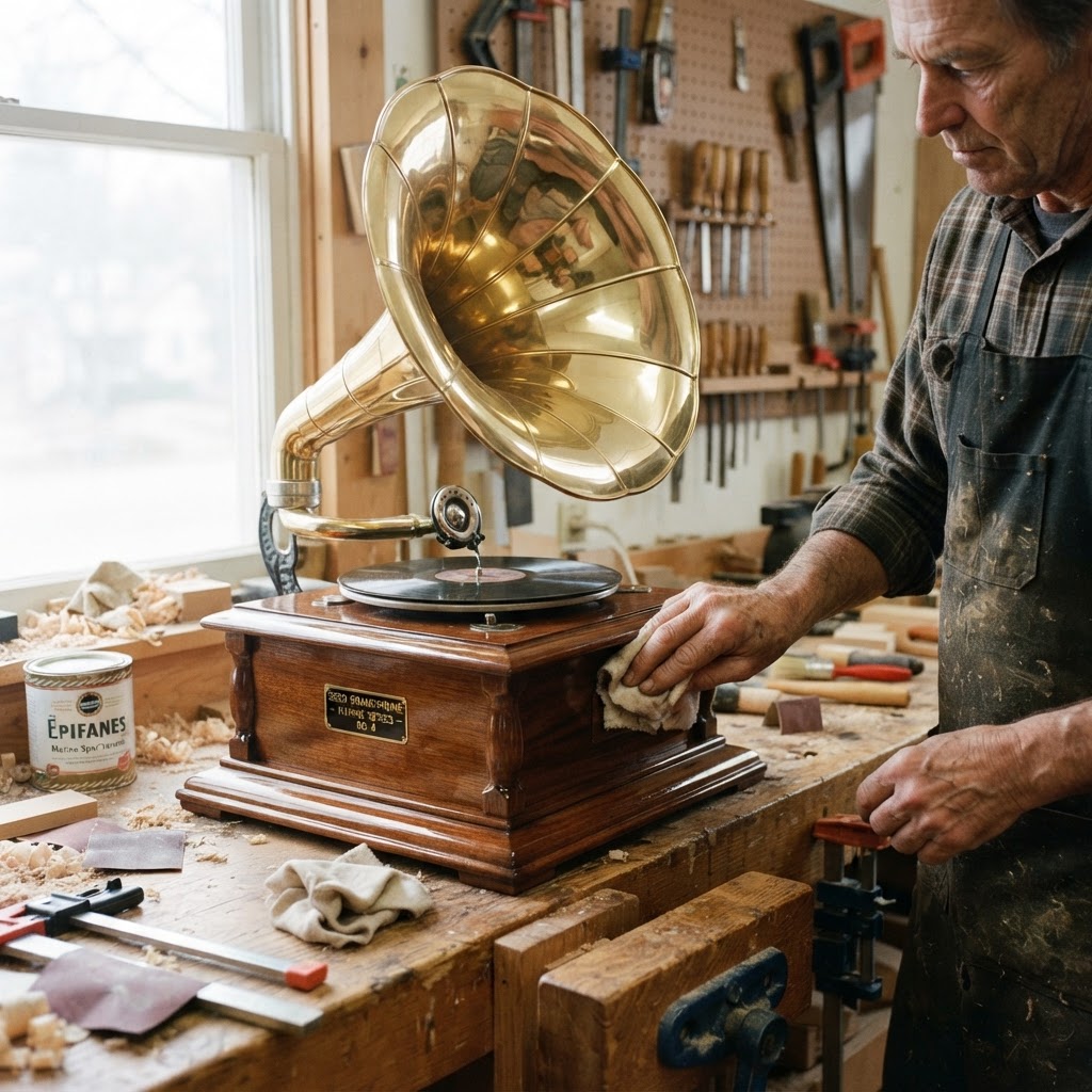Vintage Phonograph Horn Seed Gramophone — step 4