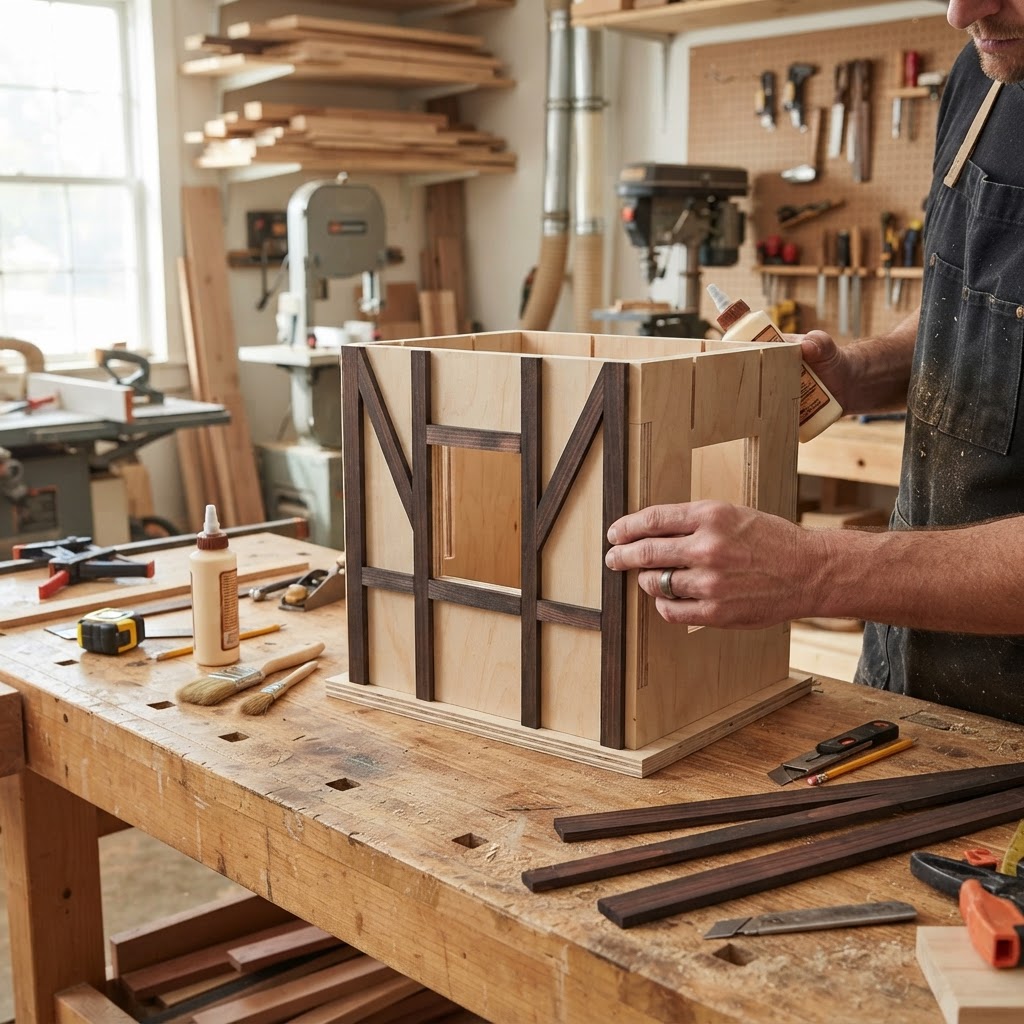 Tudor Revival Half-Timbered Cottage Feeder — step 1