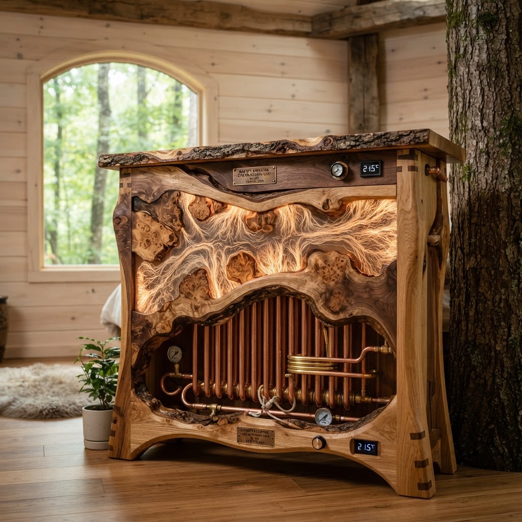 Bespoke Treetop Dendritic Mycelium-Infused Phyto-Thermal Sap-Flow Canopy Radiator Cabinet
