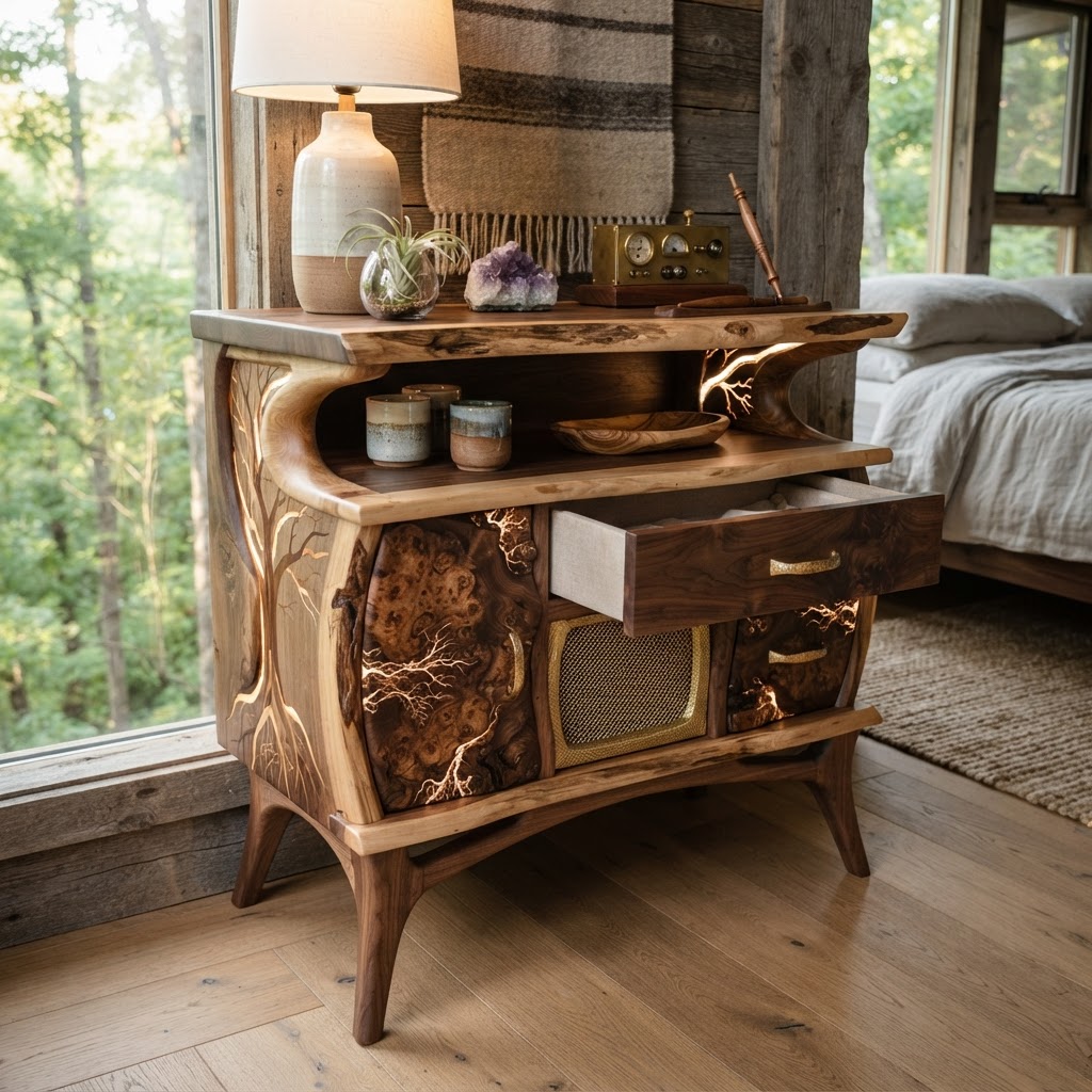 Bespoke Treetop Dendritic Mycelium-Infused Phyto-Baric Sap-Flow Canopy Resonance-Chamber Bedside Console