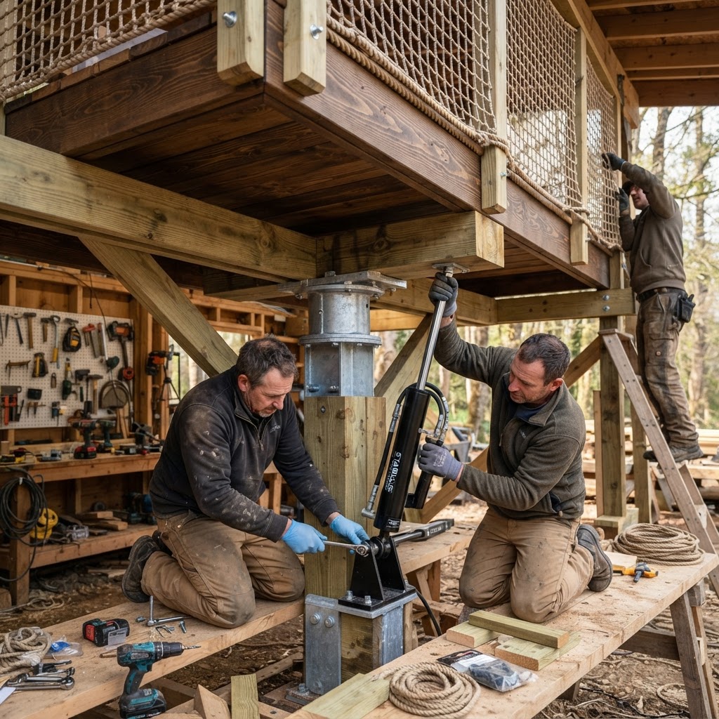 Equilibrium Counter-Weighted Treetop Teeter-Deck — step 4