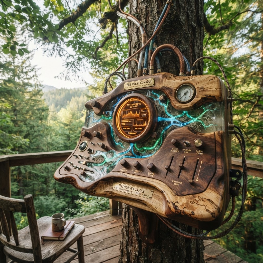 Bespoke Treetop Dendritic Mycelium-Infused Phyto-Barometric Sap-Pulse Canopy Seismograph Console