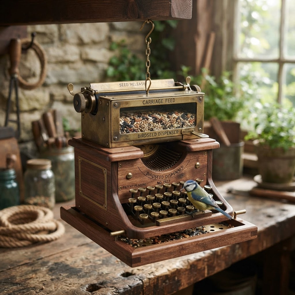 Vintage Brass Typwriter Carriage Seed Dispenser