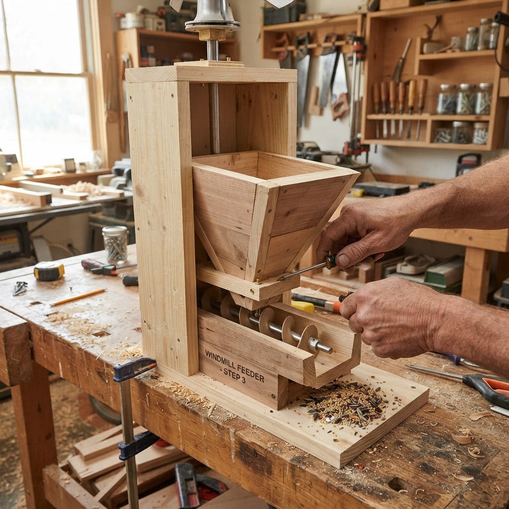 Kinetic Wind-Turbine Grain Mill Feeder — step 3