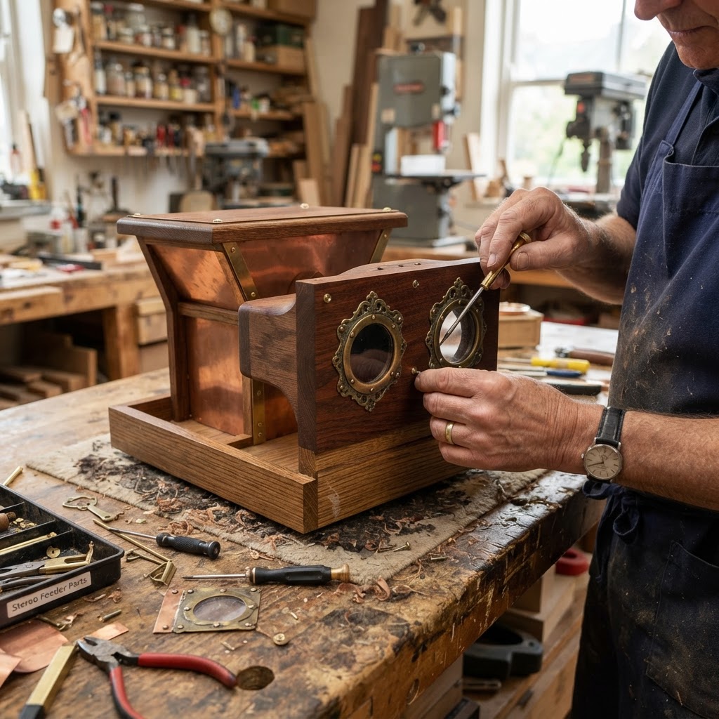 Vintage Patinated Copper Victorian Optical Stereoscope Seed Viewer — step 3