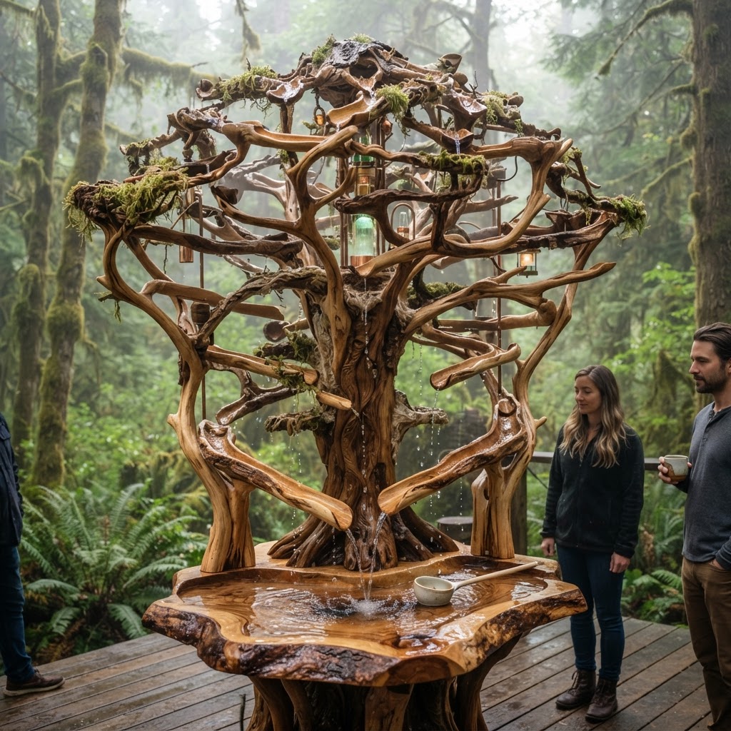 Bespoke Treetop Dendritic Mycelium-Infused Phyto-Tectonic Canopy Cloud-Gatherer