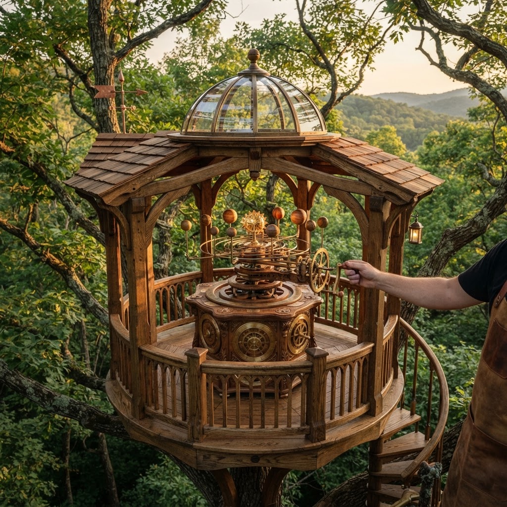 Bespoke Treetop Celestial Orrery Mechanical Observatory