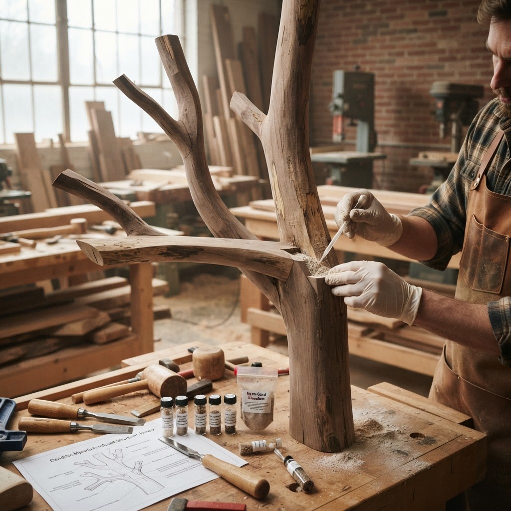 Bespoke Treetop Dendritic Mycelium-Infused Phyto-Dynamic Sap-Flow Hygrometer Vanity — step 2