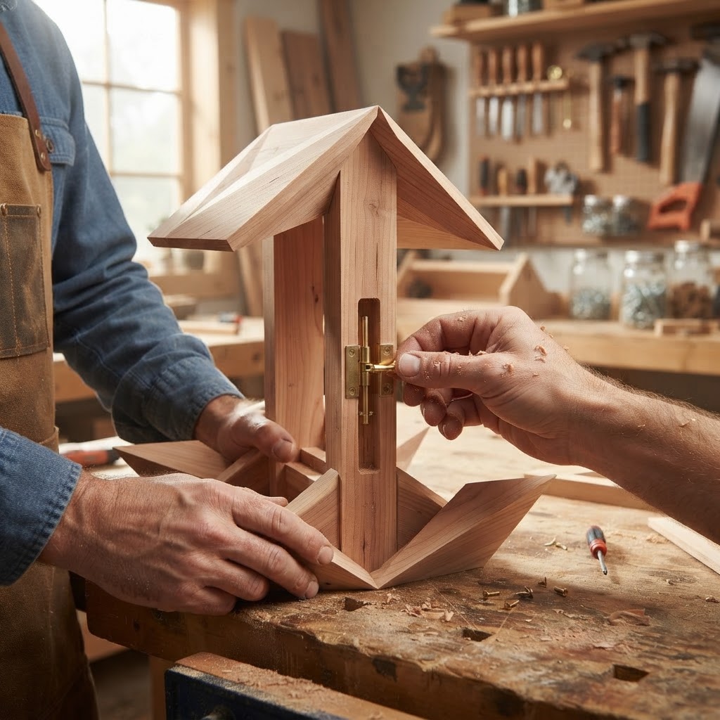 Isometric Origami Paper-Folded Cedar Feeder — step 3