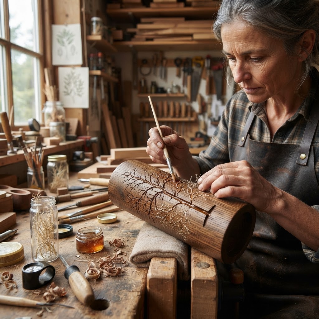 Bespoke Treetop Dendritic Mycelium-Infused Phyto-Resonant Sap-Flow Hydrometer — step 2
