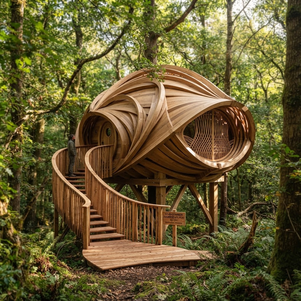 Bespoke Treetop Echo-Chamber Soundscape Pod