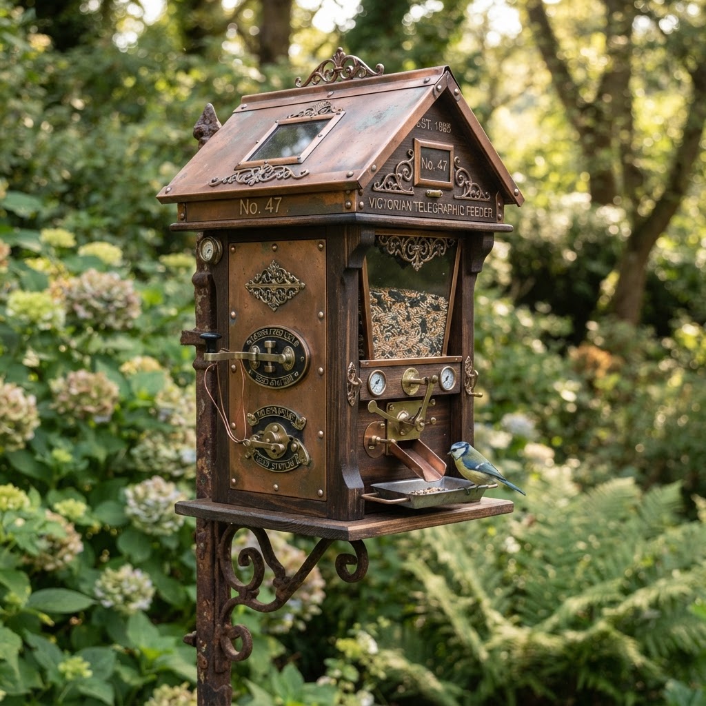 Vintage Patinated Copper Victorian Telegraphic Morse Code Seed Station