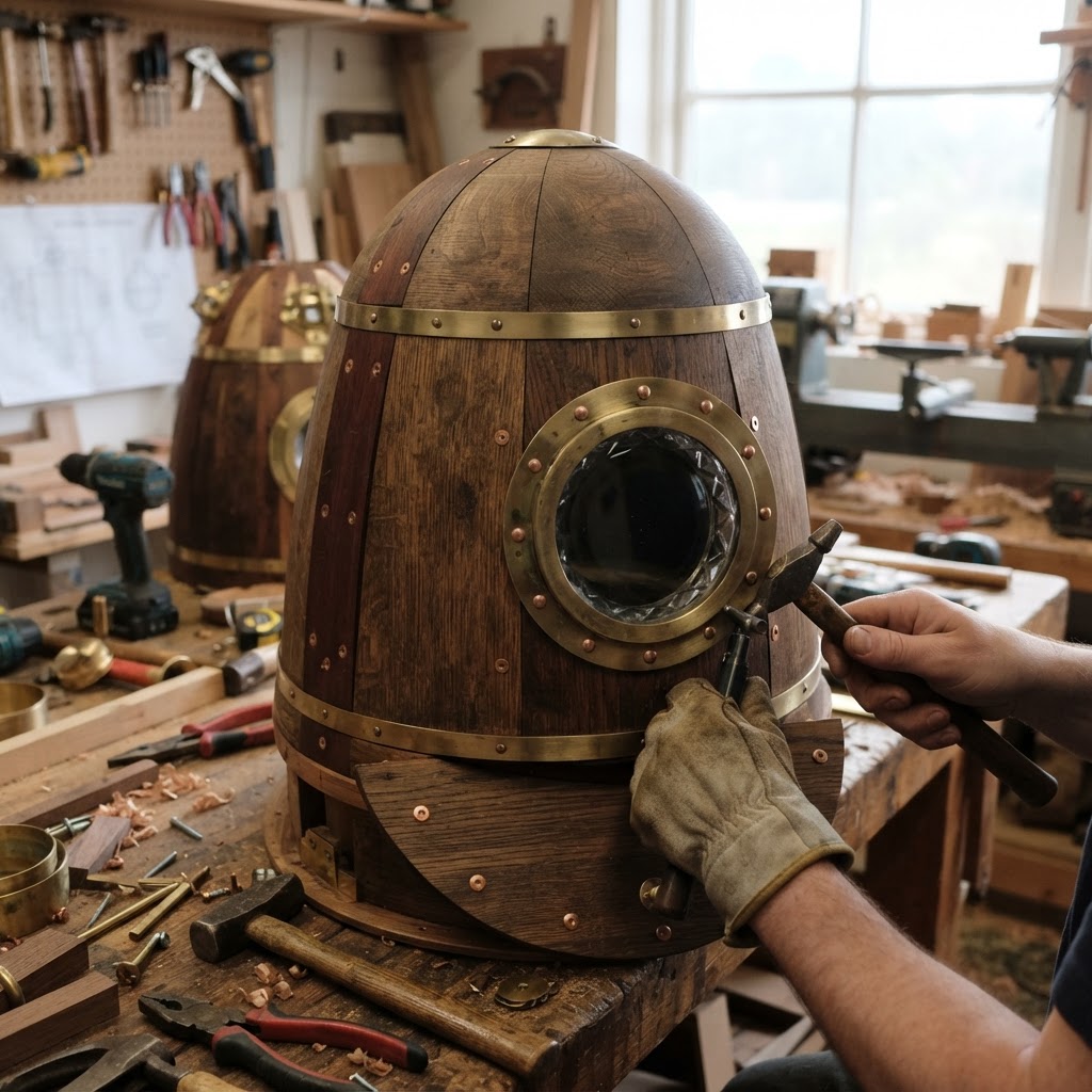 Vintage Brass Steampunk Diving Bell Seed Chamber — step 2