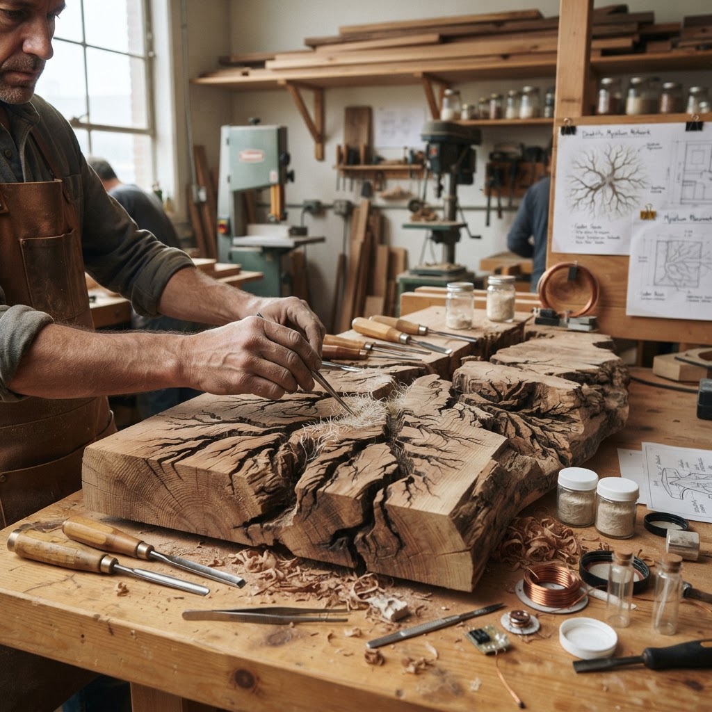 Bespoke Treetop Dendritic Mycelium-Infused Phyto-Barometric Sap-Pulse Canopy Seismograph Console — step 1