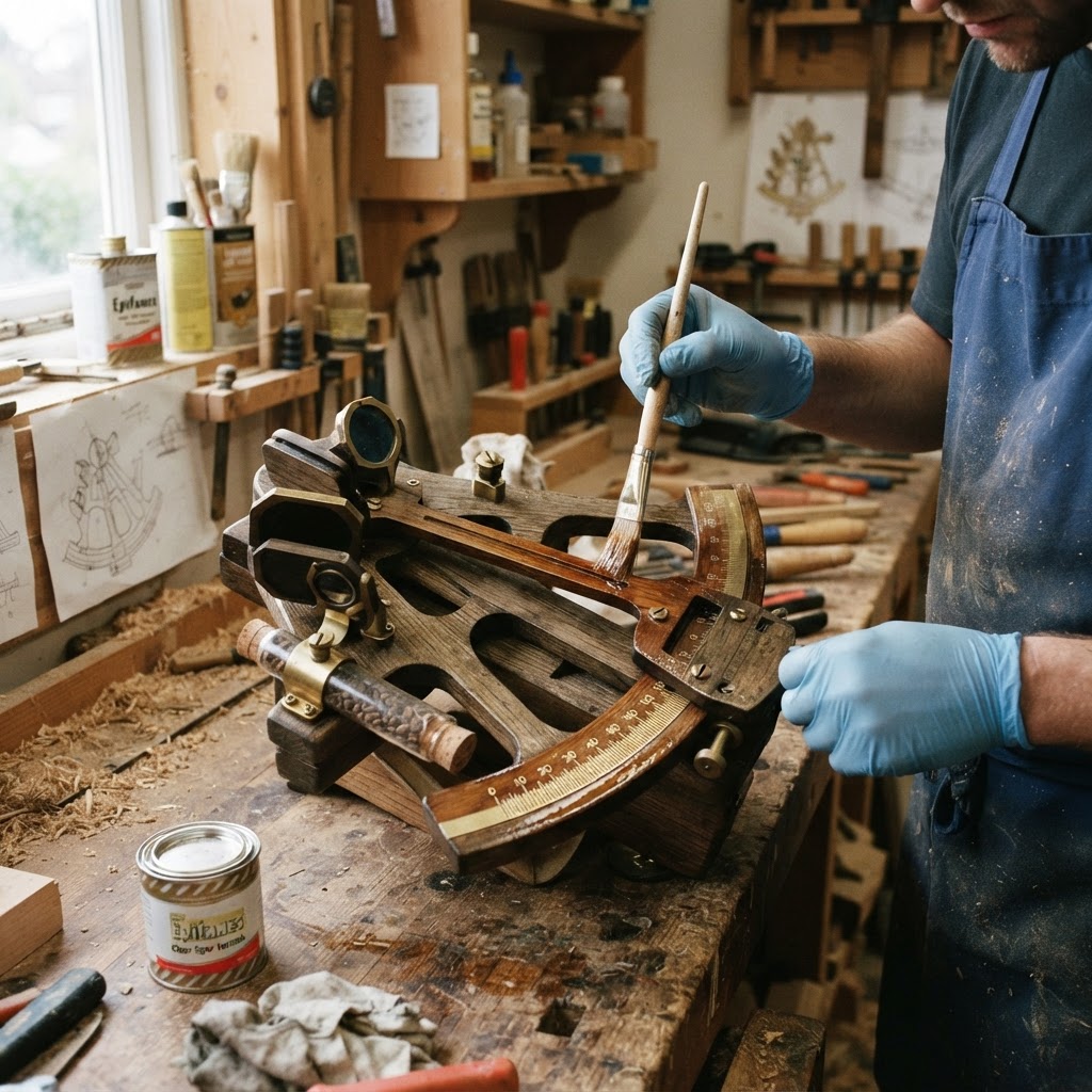 Weathered Nautical Sextant Navigation Seed Vessel — step 4